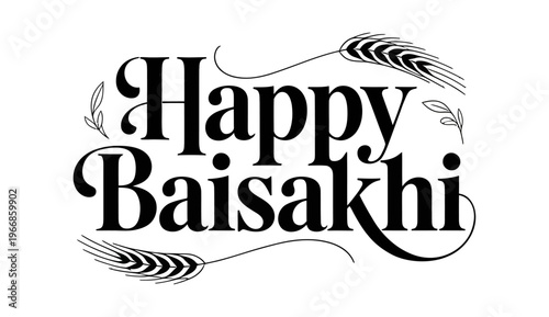 Happy Baisakhi Typography Punjabi Harvest Festival Celebration – Baisakhi, Vaisakhi Festival, Harvest Festival Punjab