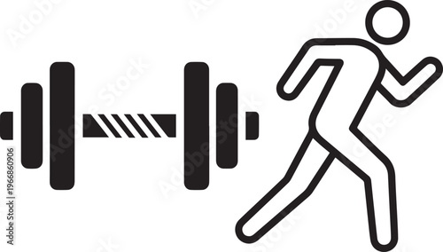 fitness, running, and weightlifting illustration