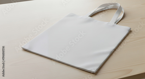 Cotton white plain tote bag ith blank front realistic on a mockup template in a wooden table tote bag mockup mockup fabric bag tote blank canvas cloth design eco fashion cotton shopping empty backgrou