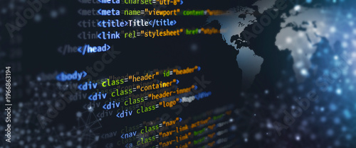 html programm coding computer language banner