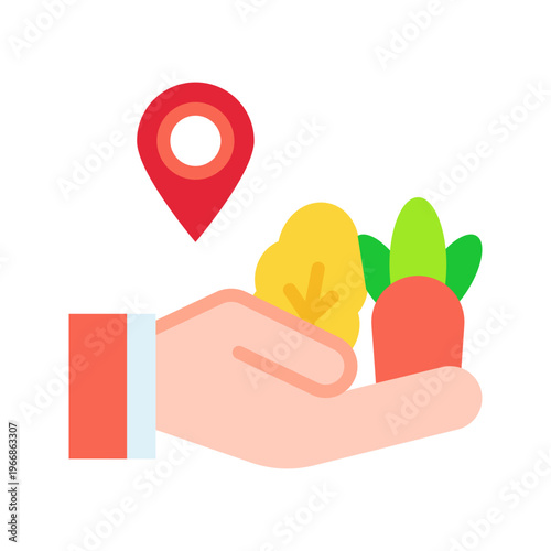 Local Produceicon vector image. Suitable for mobile apps, web apps and print media.