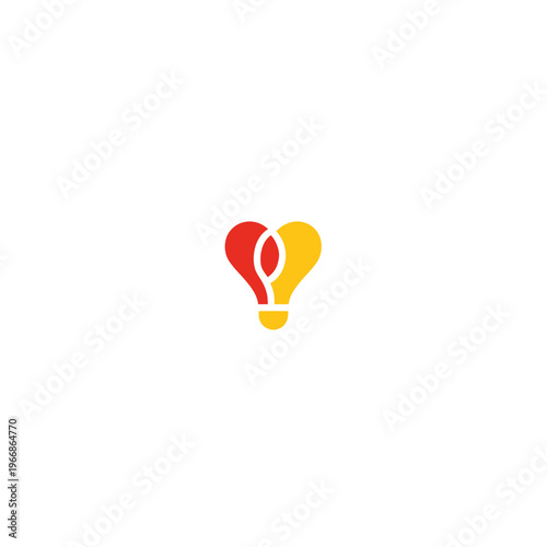 Colorful logo featuring two stylized light bulbs, in red and yellow, forming a heart shape