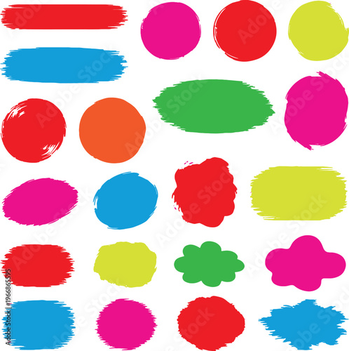 Colorful brush strokes and splashes an abstract artistic composition