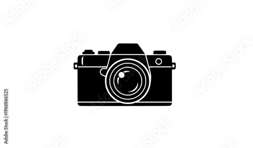Vintage camera silhouette icon retro film camera vector illustration isolated on white