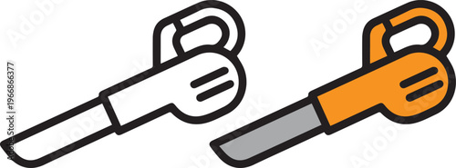 minimalist leaf blower icon set