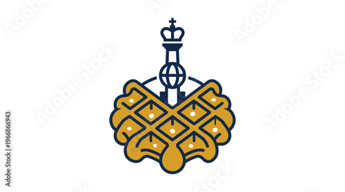 Elegant Abstract Emblem with Crown and Globe Element