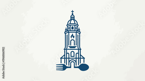 Elegant Church Logo with Utensils