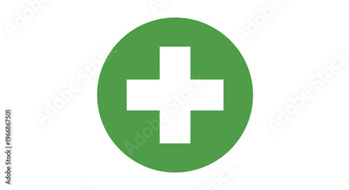 Green medical cross icon on a white background
