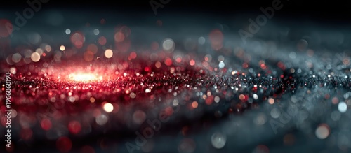 Glowing, blurry, cosmic abstract with a central bright red and white core