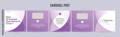 Editable Instagram Carousel Post Layout Set, Social Media Marketing microblog template design, tips & tricks linkedin post template, eps 10.