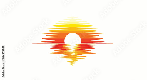 Abstract sunset with rippling water reflection