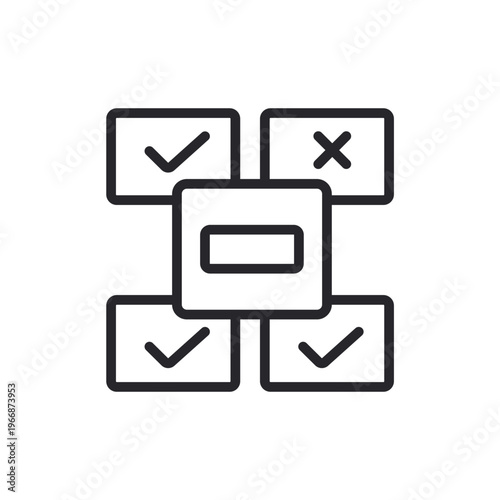 vote icons set outline and Flat Style,transparent background