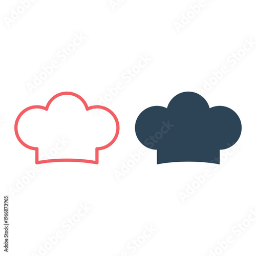 Chef hat icos set vector sign pictogram isolated. Cuisine symbol, logo illustration.
