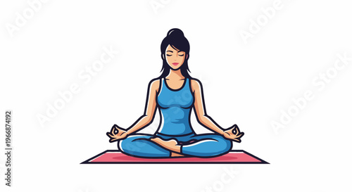 Woman meditating in lotus pose on a mat