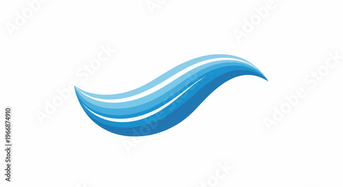 Abstract blue wavy lines flowing across a white background