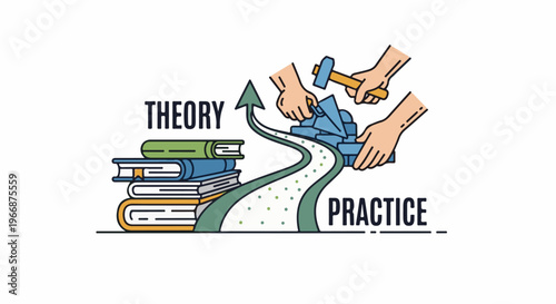 Stack of books transforms into building blocks through hands-on work