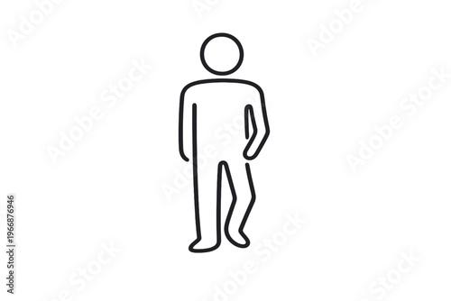 Simple line drawing of standing human figure outline