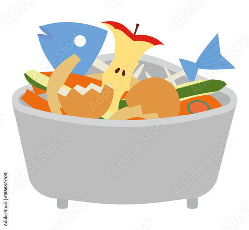 三角コーナーの生ゴミのイラスト