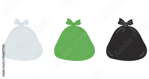 ゴミ袋のイラストセット