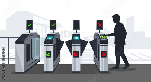 Automated Subway Ticket Gates with Person Denied Access