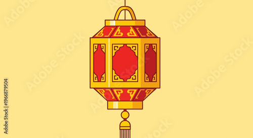 Traditional Chinese Lantern Illustration for Lunar New Year Celebration