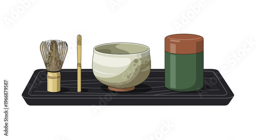Japanese Matcha Tea Ceremony Set with Bamboo Whisk and Bowl