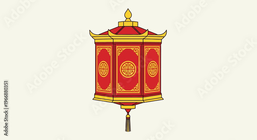 Traditional Chinese Red Lantern Illustration