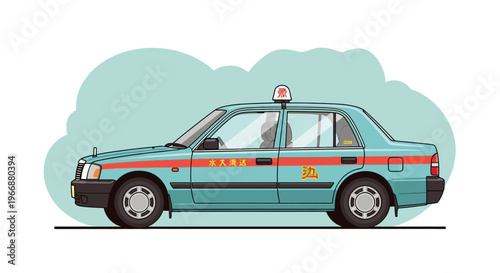 Japanese Taxi Cab Illustration