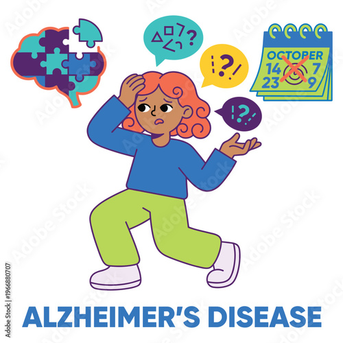 Exploring the Medical Health Impact of Alzheimer's Disease A Character Experiencing Memory Loss and Cognitive Symptoms