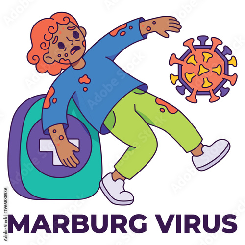 Global Health Crisis Character Illustration of Viral Disease Symptoms and Medical Healthcare Challenges