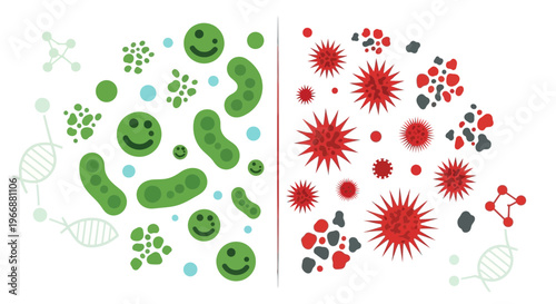 Good vs Bad Microbes: Healthy Bacteria vs Harmful Viruses and Germs