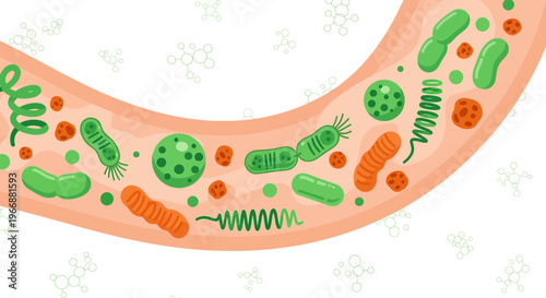 Microscopic View of Diverse Bacteria and Microbes in a Flowing Stream