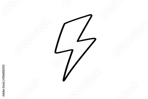 Simple black lightning bolt on white background