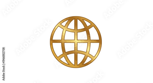 Golden globe icon on a white background