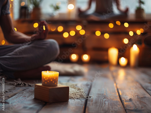 Peaceful Meditation with Candlelight and Fairy Lights 