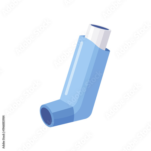 Medical inhaler for patients with asthma and shortness of breath in the treatment and prevention. Vector Illustration