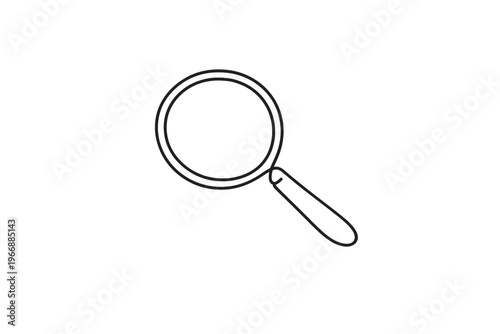 Simple black outline of a magnifying glass icon on white background