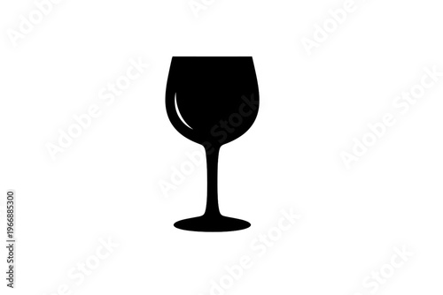 Black wine glass silhouette on white background