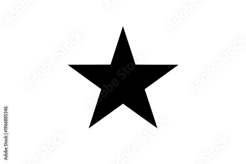 Iconic black star shape on white background