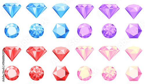 Diamond vector image. A realistic image of a crystal gemstone for your design. An element of luxury and wealth for a jewelry store.