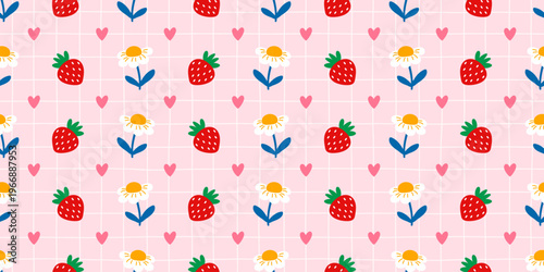 Cute kawaii spring with seamless bow quilt for floral patchwork flower. Pattern vintage girly with print texture cottagecore for collage berry kid. Blue fruit cute with summer seamless stationery.