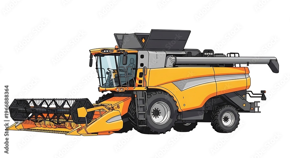 Obraz premium Combine Harvester Agricultural Machinery.