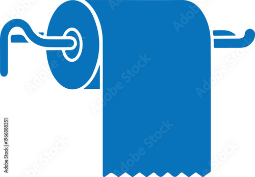 Toilet paper roll on dispenser for bathroom hygiene and cleaning needs