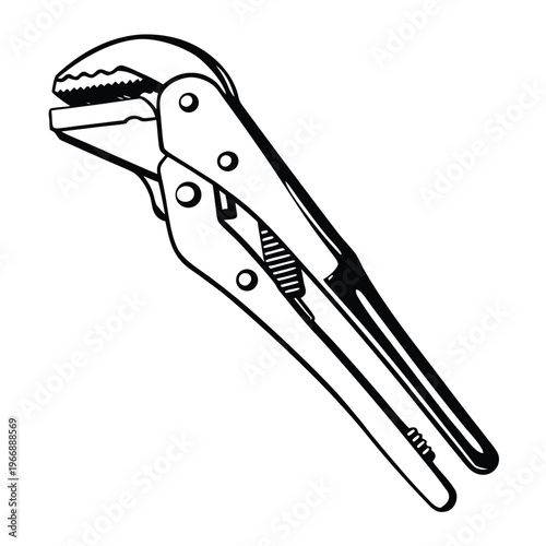 Adjustable tongue and groove pliers isolated on white background for plumbing maintenance mechanical repair household fixing utility work and professional plumbing equipment