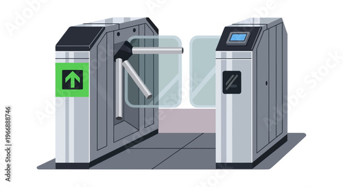 Modern Security Turnstile Gate with Access Control System