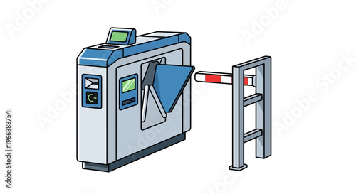 Modern Automated Subway Turnstile Gate with Barrier