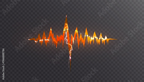 Dynamic waveform pattern showing electricity flow and powerful energy discharge, creating a vibrant abstract background