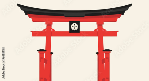Minimalist Japanese Torii Gate Illustration