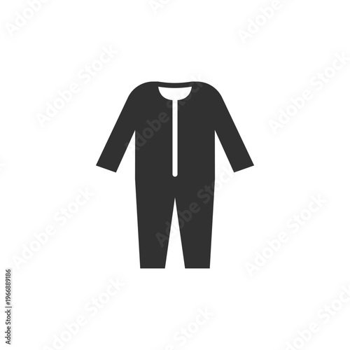 Protective coverall suit icon. Industrial safety clothing. Monochrome black and white symbol