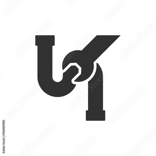 Pull hook icon. Hand using hook tool and grabbing mechanism. Monochrome black and white symbol